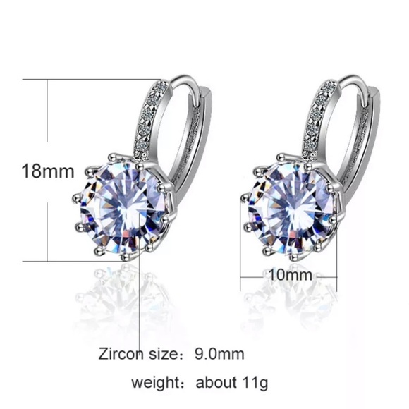 NEW Bling Drop Diamond Silver Earrings - Picture 3 of 5